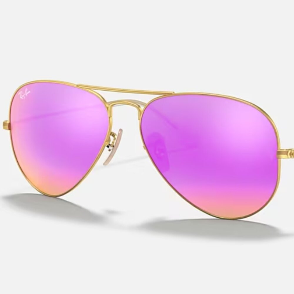 Ray-Ban Aviator Sunglasses Flash Lenses Violet